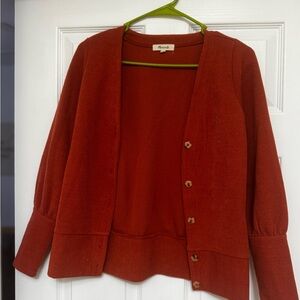 Madewell Brick Red Cardigan Sweater
